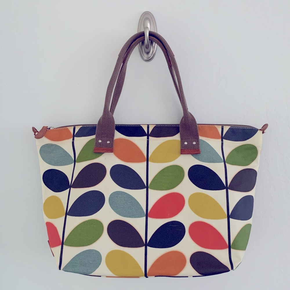 Orla Kiely stems tote with leather handles